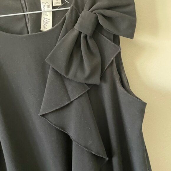 Emma & Michele - VTG sheath dress - black w front ruffles on front side size 14 - Picture 3 of 8